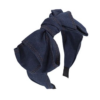 Exquisite Denim Bow Headbands Deep Blue 1 pc