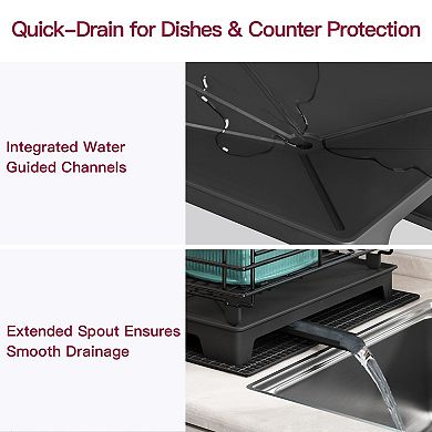 2-Tier Compact Dish Rack for Small Kitchens: Rust-Resistant, Space-Saving, Modern Design