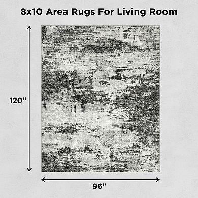 Abstract Washable Area Rug Anti-slip Non-shedding Stain-resistant Soft Modern Large Carpet