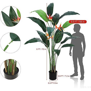 2 PCS 6FT Artificial Bird of Paradise Plant Fake