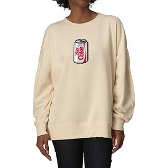 Women's Diet Coke Can Oversized Fleece Crew Sweatshirt