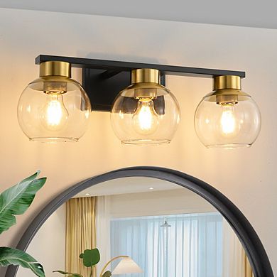 POWLIG 21.65"Vanity Light 3-Light Modern Bathroom Fixture with Clear Glass Shades