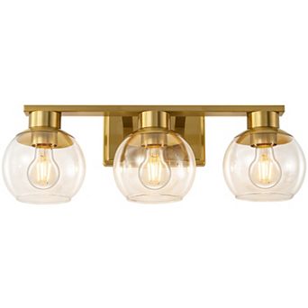 POWLIG 21.65"Vanity Light 3-Light Modern Bathroom Fixture with Clear Glass Shades