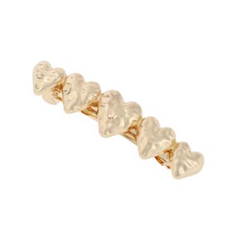 Elegant Heart Hair Clips for Home Gold Tone 1 pc