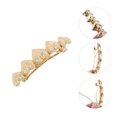 Elegant Heart Hair Clips for Home Gold Tone 1 Pc