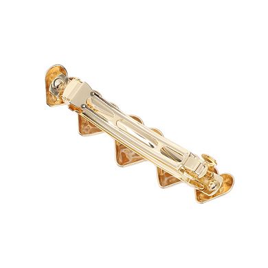 Elegant Heart Hair Clips for Home Gold Tone 1 Pc