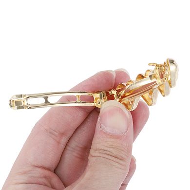 Elegant Heart Hair Clips for Home Gold Tone 1 Pc