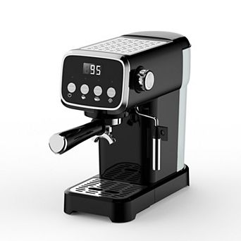 20 Bar Slim Espresso Machine with Steam Wand Cup Warmer 43 oz Water Tank Black