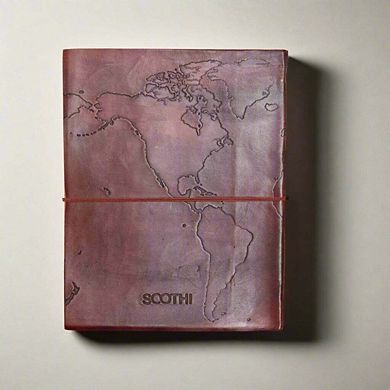World Map Handmade Leather Journal
