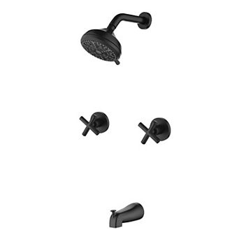 2 Handles 10-Spray Tub and Shower Faucet 2.5 GPM 5 in Shower Head, Valve Included