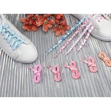 Women's Floral Printed Flat Shoelaces Sneakers Shoelaces 1 Pair 55.1"