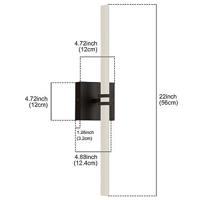 POWLIG 22-Inch Modern Wall Sconce, Dimmable LED Light for Bedroom, Living Room