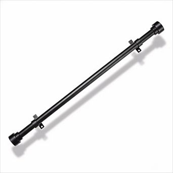Black Curtain Rods Adjustable Heavy Duty with End Caps