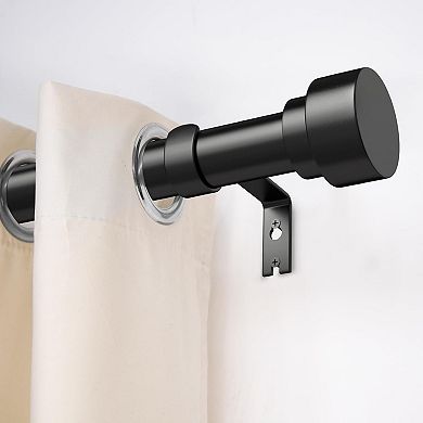 Black Curtain Rods Adjustable Heavy Duty with End Caps