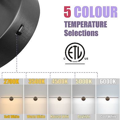 POWLIG 24" Modern LED Wall Sconce - Dimmable Fixture with Adjustable 5-Color & Angle to Set the Mood