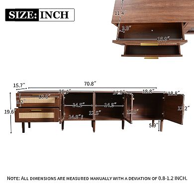 Lufeiya 70 Inch TV Stand for TVs Up to 80 Inch with LED Light