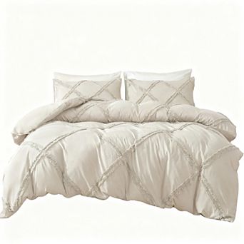 Bohemian Geometric Tufted Duvet Cover Set - King Size