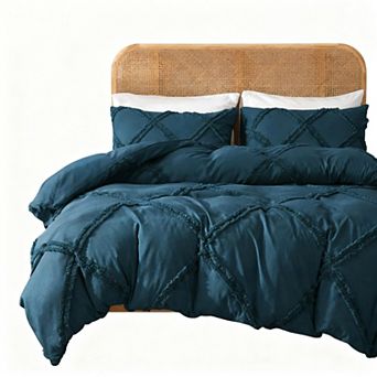 Bohemian Geometric Tufted Duvet Cover Set - King Size
