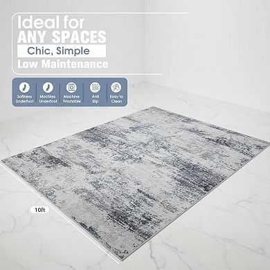 8x10 Washable Area Rug Non Slip Abstract Soft Durable Water Resistant