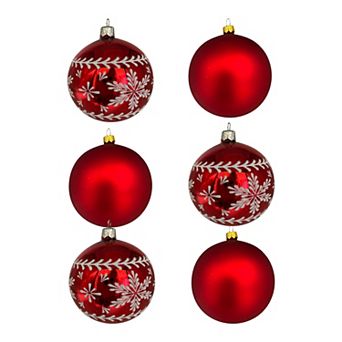 Discover Europe - Made in Poland Set of 6 Glass Christmas Ornaments