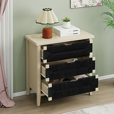 3 Drawer Buffet Sideboard with Adjustable Shelves, Storage Cabinet for Living Room Kitchen Entryway