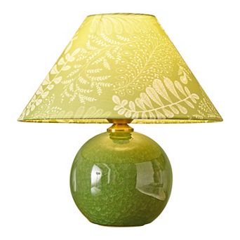 POWLIG Crackle Glaze Ceramic Table Lamp - 11.81" Farmhouse Style Decorative Lighting