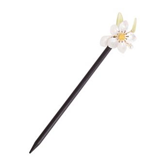 Hair Stick Pin for Women 1 pc 7.88" Leaves Dark White