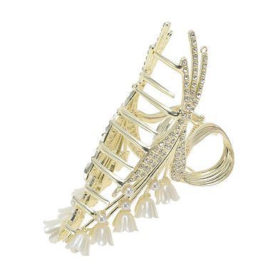 Faux Pearl Wheat Hair Clips for Home Gold Tone White 1 Pc