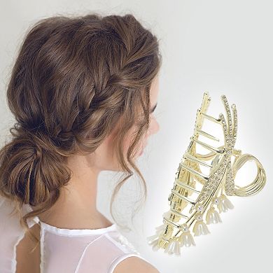 Faux Pearl Wheat Hair Clips for Home Gold Tone White 1 Pc