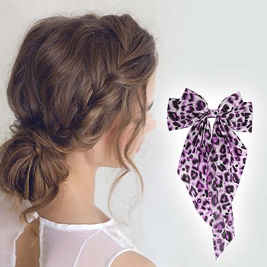Fashion Leopard Print Bow Ribbon Spring Hair Clips 1 Pc