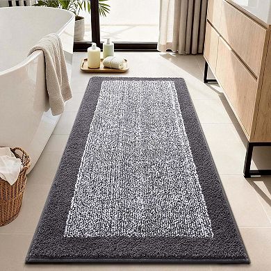 Long Bathroom Runner Rug ,Non Slip Washable Large Bath Rugs, Soft Absorbent Quick Dry Bath Mats