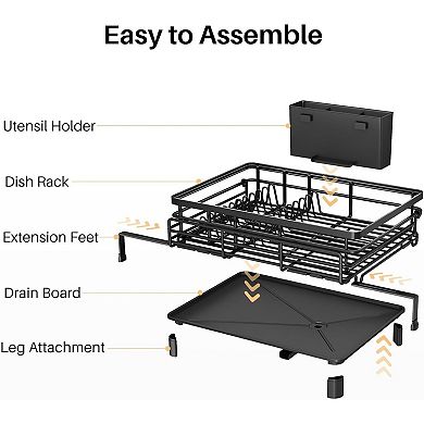 Stainless Steel Dish Strainer Extendable for Sink and Countertop