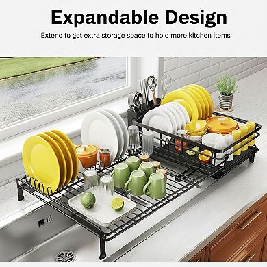 Stainless Steel Dish Strainer Extendable for Sink and Countertop