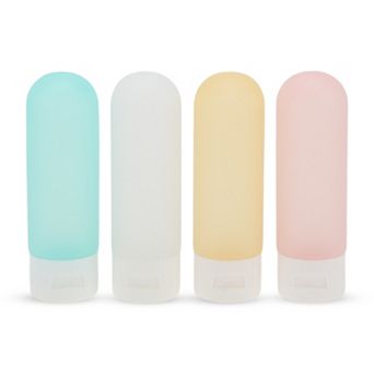 PP Travel Container Set 2.12oz 4 pc Blue Yellow Pink White