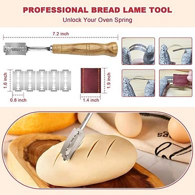 Great Ambitions Sourdough Bread Baking Kit with Proofing Basket,Starter Jar, Artisan Gift for Bakers