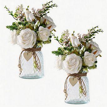 Kaelin Home 2 Packs Faux Flowers in vase
