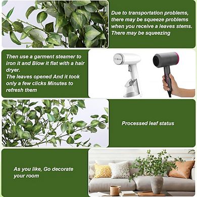 Great Ambitions 5-Pack 32.7" Artificial Eucalyptus Stems, Green Faux Greenery