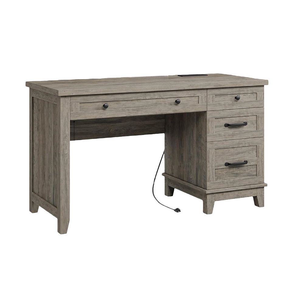 54in Wooden Executive Desk with Charging Station Home Office