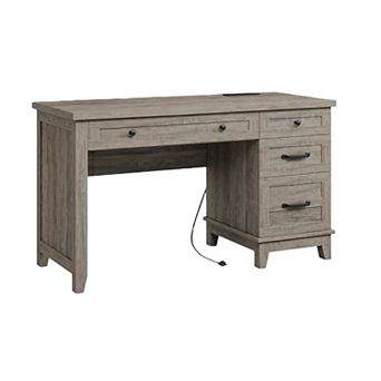 54 in Wooden Executive Desk with Charging Station Home Office