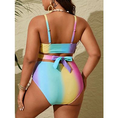 Women's Plus Size 2 Piece Swimsuit Swim Top and Bottom Set