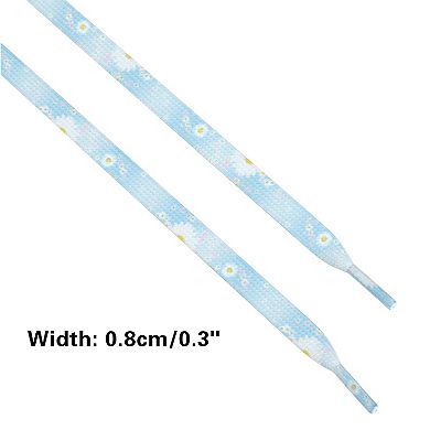 Women's Floral Printed Flat Shoelaces Sneakers Shoelaces 1 Pair 55.1"