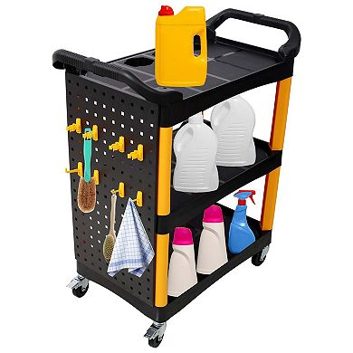 3 Tier Rolling Auto Detail Cart with Wheels Heavy Duty Storage Organizer for Garage Workshop
