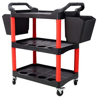 3 tier Rolling Auto Detail Cart with Wheels Heavy Duty Storage Organizer for Garage Workshop