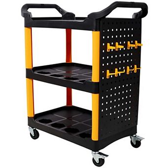 3 tier Rolling Auto Detail Cart with Wheels Heavy Duty Storage Organizer for Garage Workshop