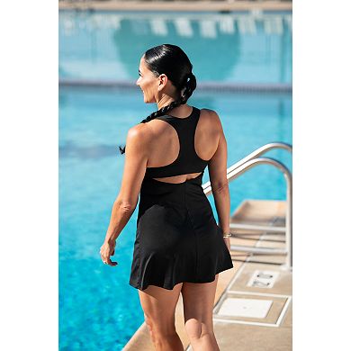 Women's Dolfin Aquashape Racerback Swim Dress with Detachable Briefs
