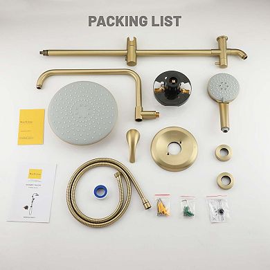 3-Spray Patterns with 2.5 GPM 10 in. Wall Mount Dual Shower Heads with Pressure Balance Valve