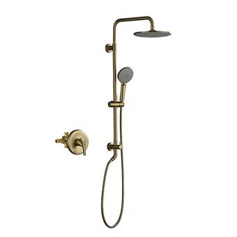 3-Spray Patterns with 2.5 GPM 10 in Wall Mount Dual Shower Heads with Pressure Balance Valve