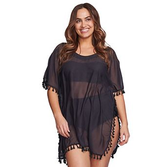 Plus Size Mazu Swim Kaftan Tassel Cover-Up
