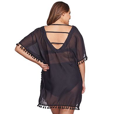 Plus Size Mazu Swim Kaftan Tassel Cover-Up