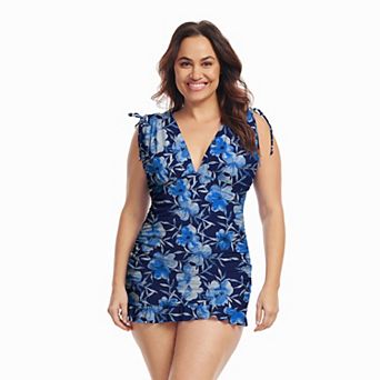Plus Size Mazu Swim Grecian Skater One-Piece Swim Dress